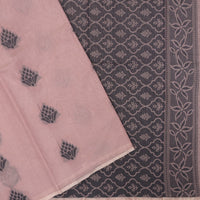 Pastel Pink With Black Zari Silk Cotton Saree