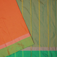 Orange With Green  Arani Silk Saree
