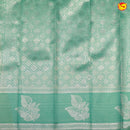 Olive Green Floral Leaf's Motifs Kubera Pattu Saree - Thenianantham