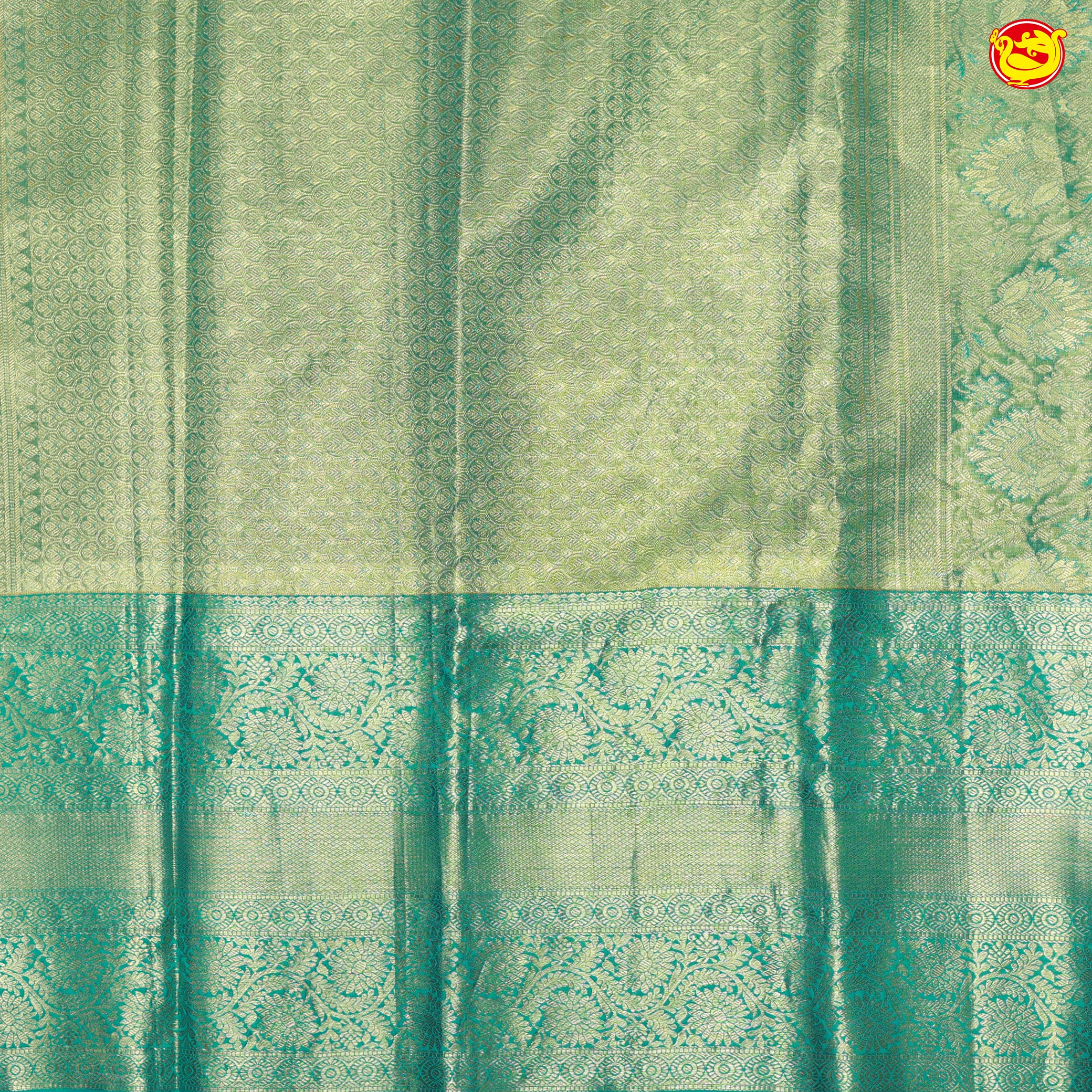 Pink with Water Green Traditional Tissue Wedding Silk Saree