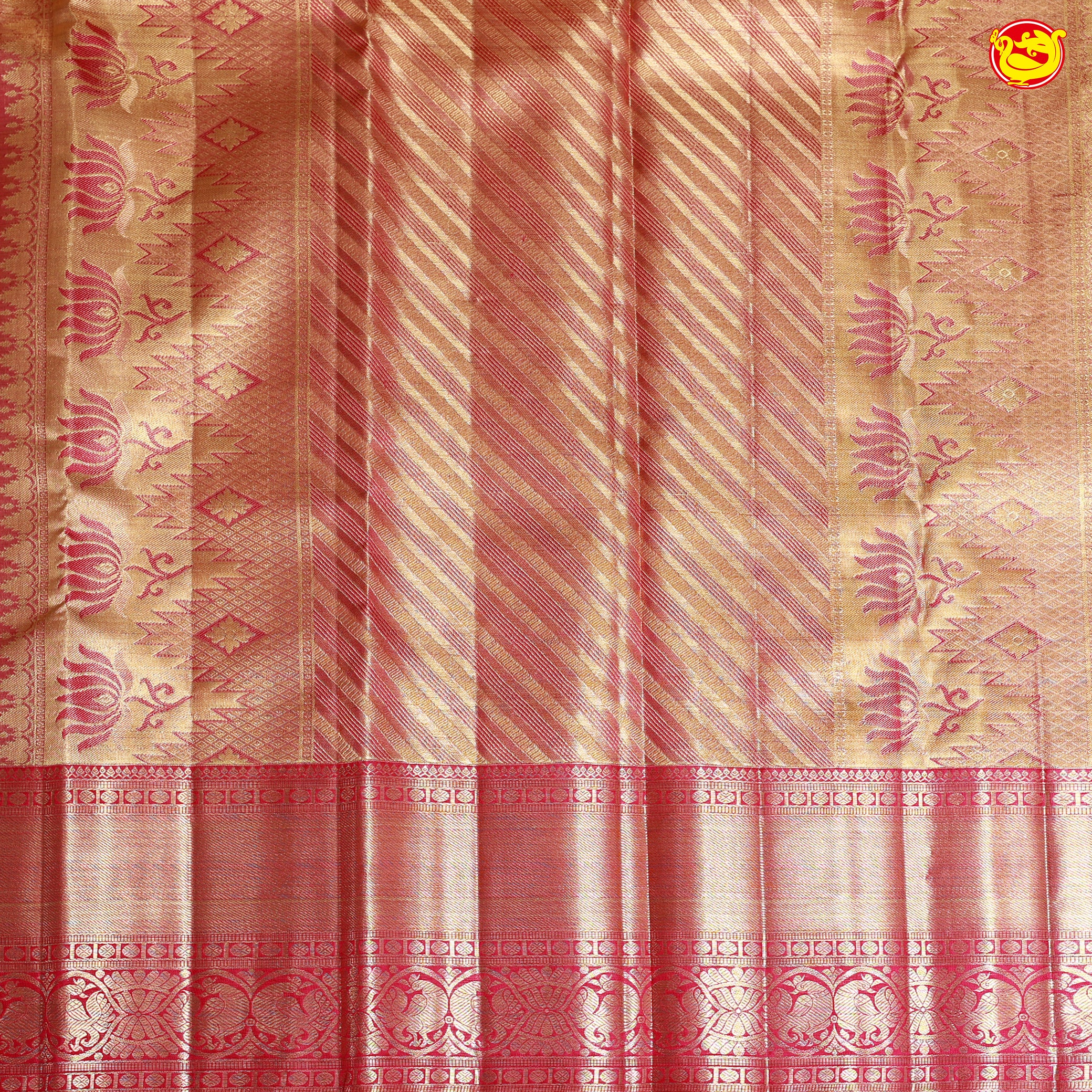 Colorfull Checked Traditional Tissue Wedding Silk Saree