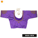 Purple With Aari Embroidery Work Women Readymade Blouse