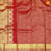 Red with Golden Stone work Gold Zari Wedding Silk Saree