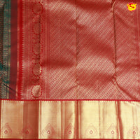 Leaf Green with Red Buttas Traditional Tissue Wedding Silk Saree