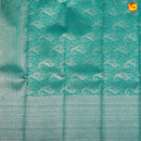 Light Orange with Green Buttas Motifs Kubera Pattu Saree - Thenianantham