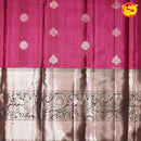 Lavender with Bottle Green Diamond Needlework Long Border Pure Soft Silk Saree - Thenianantham