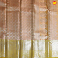 Peach with Pastel Green Tissue Wedding Silk Saree