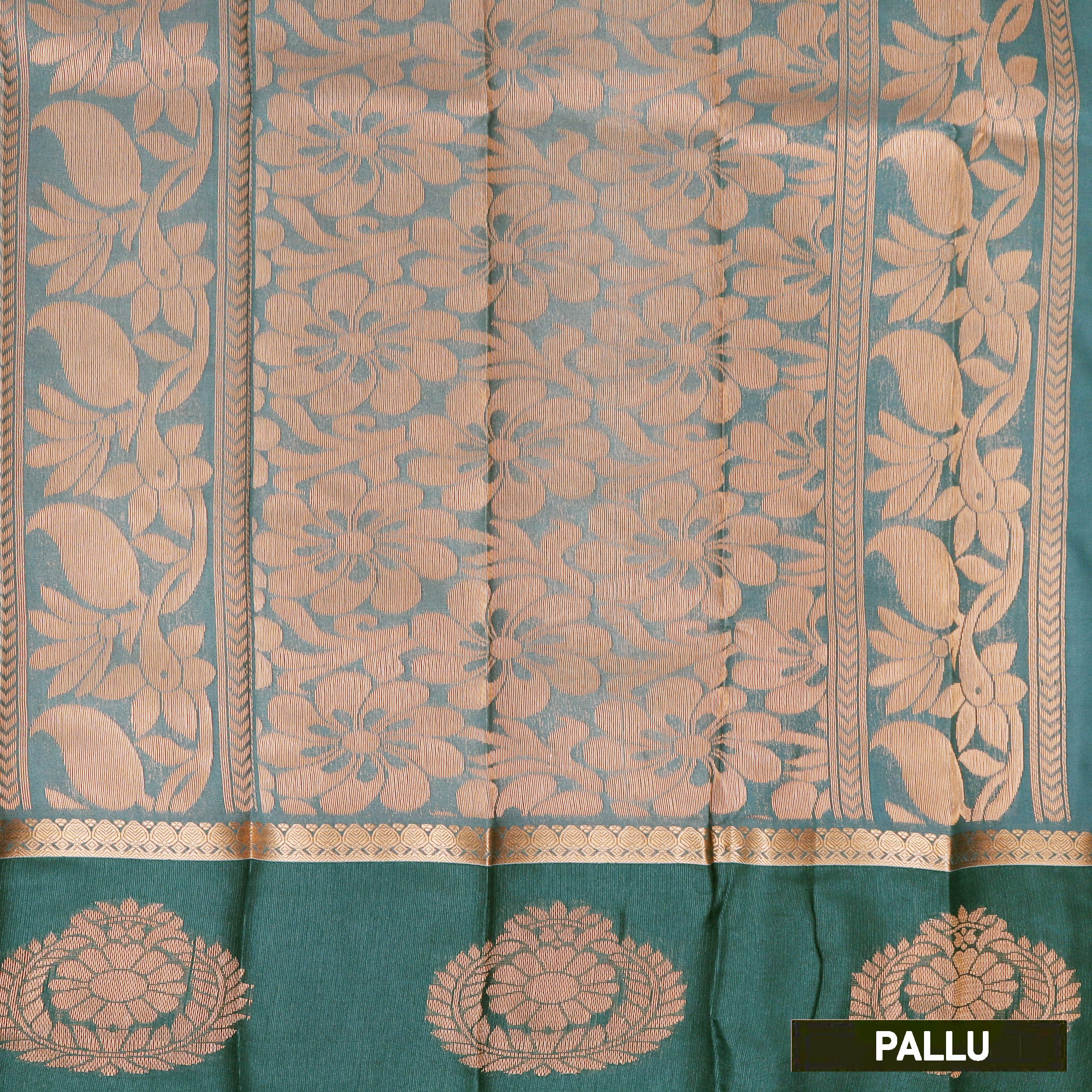 Cream With  Green  Border Silk Cotton Saree