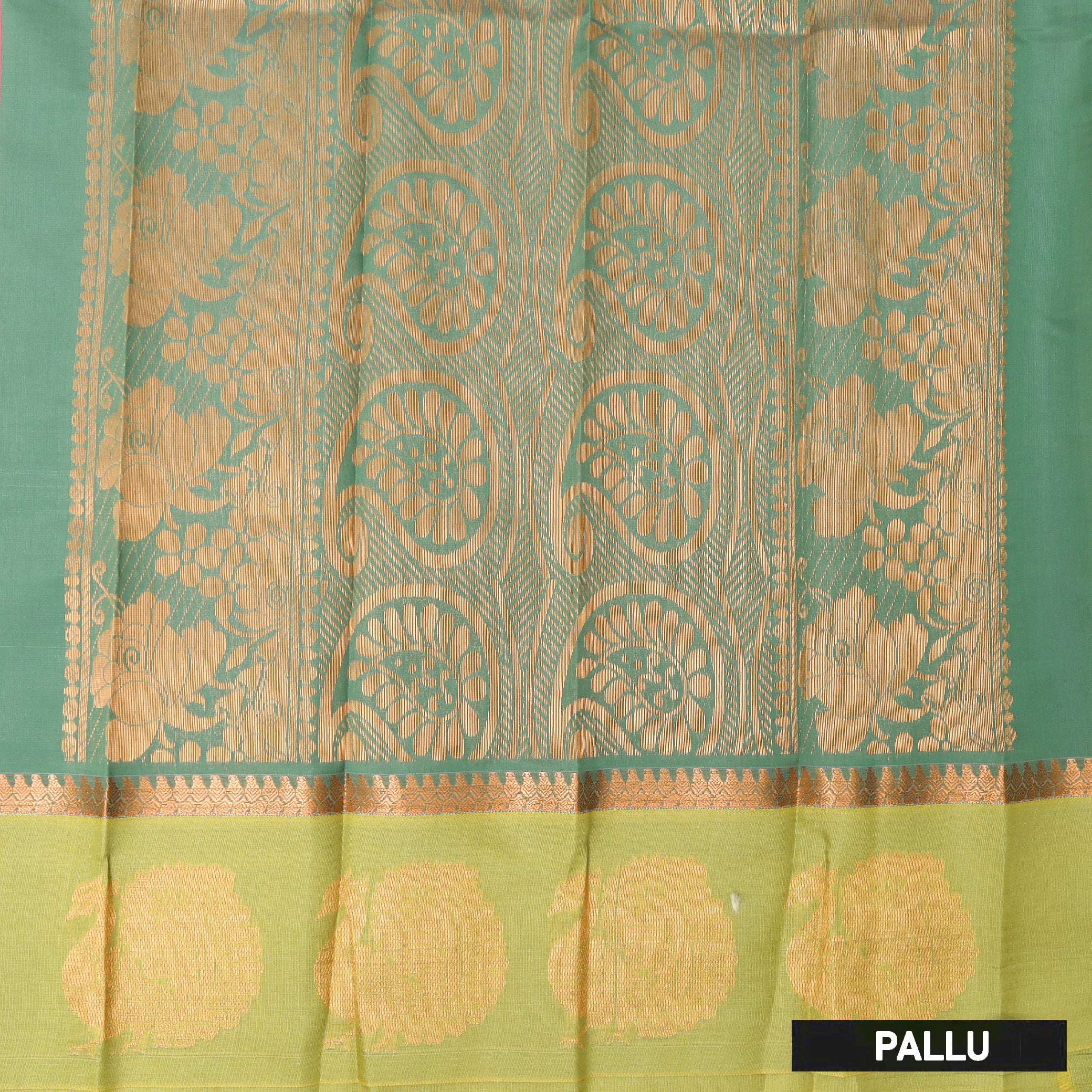 Rose Pink  With Green Border Silk Cotton Saree