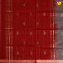 Kungumam Red with Dark Grey Traditional Buttas Venkatagiri Pure Cotton Saree without Blouse