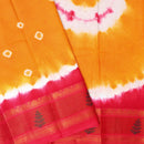 Golden Yellow With Vibrant Red  Sungudi Cotton Saree  without Blouse