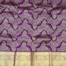 Purple with Golden Zari Border Wedding Silk Saree