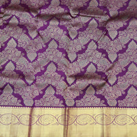Purple with Golden Zari Border Wedding Silk Saree