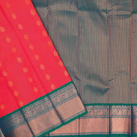 Bright Pink with Teal Green Art Silk Saree