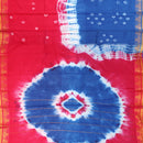 Rani Pink With Blue Sungudi Cotton Saree   without Blouse
