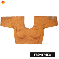 Mustard With Aari Embroidery work Women Readymade Blouse