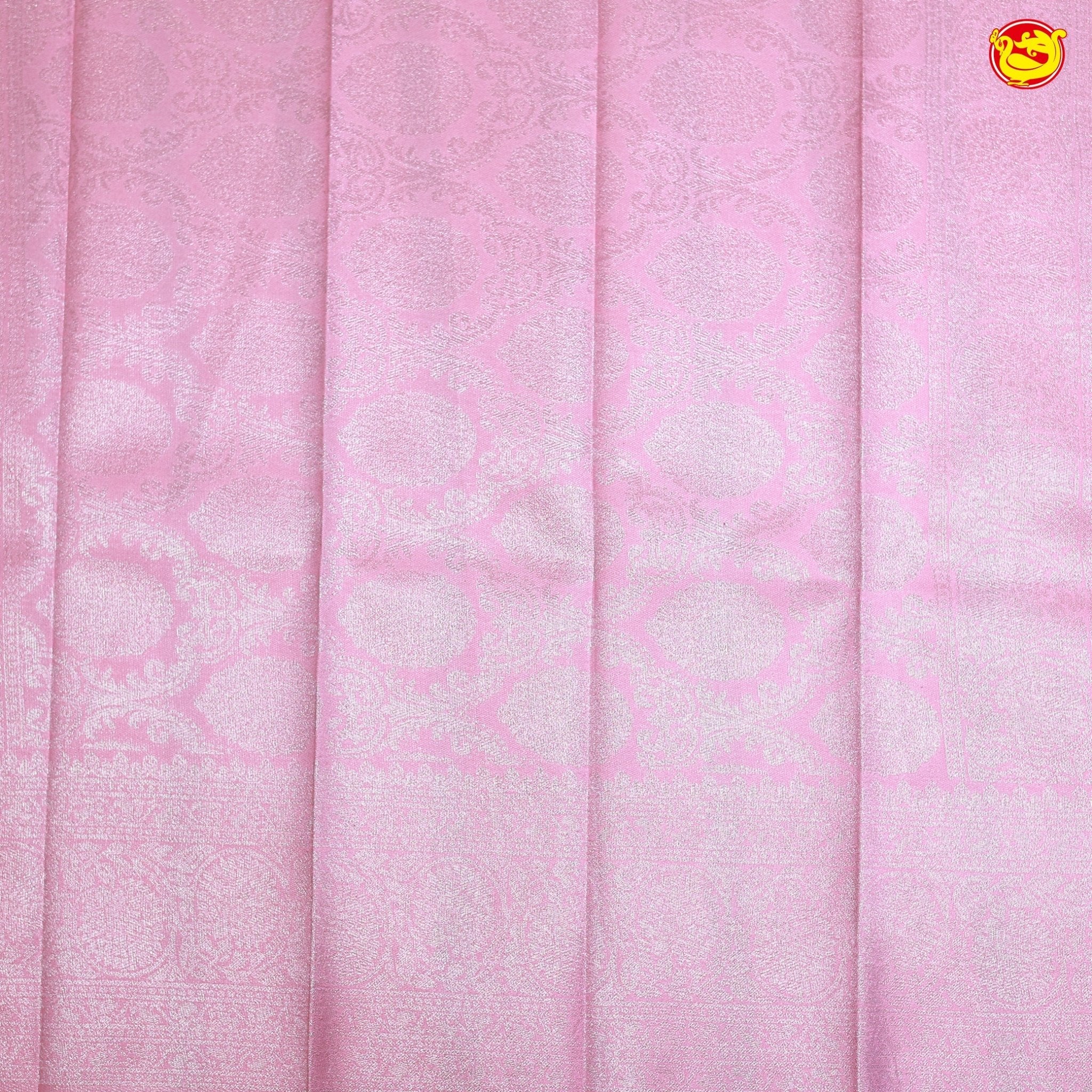 Grey with Pink Flamingo motifs Kubera Pattu Saree