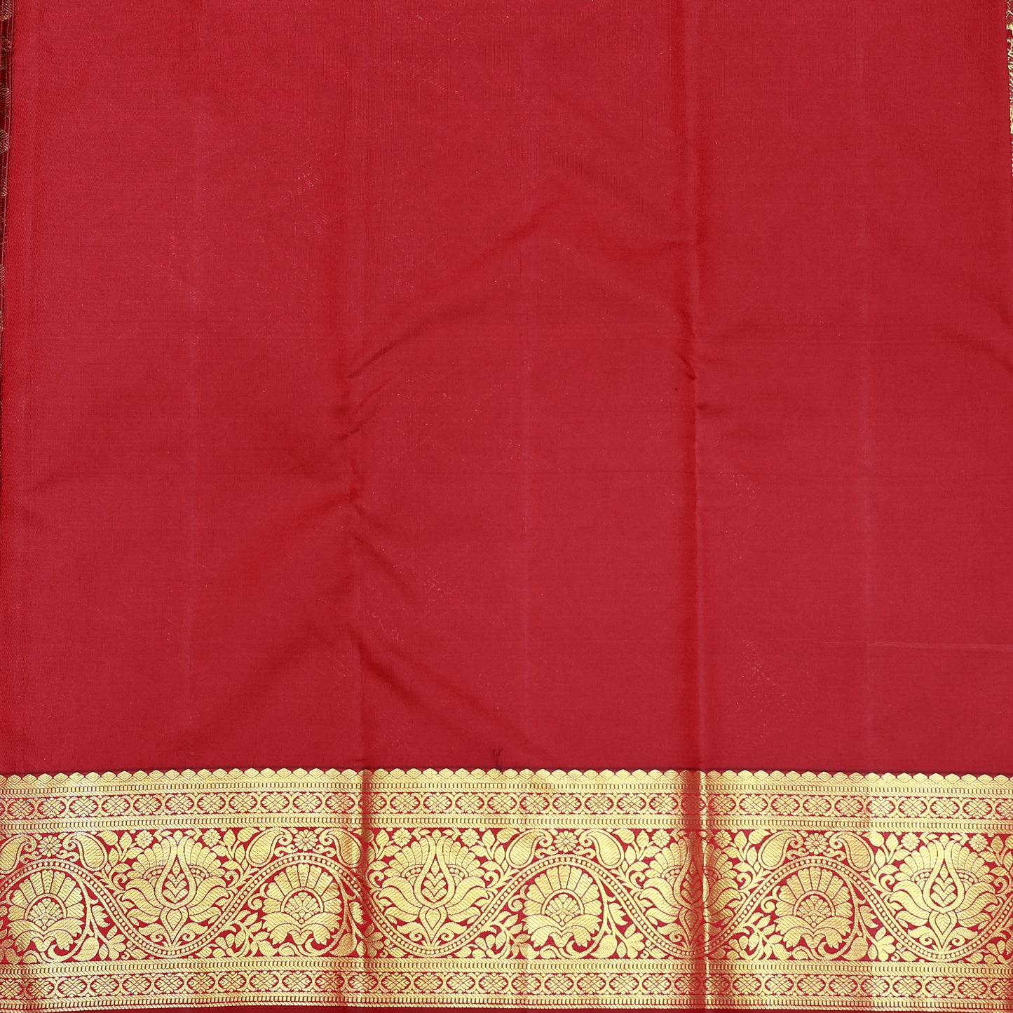 Dark Red with Gold Zari Border Wedding Silk Saree