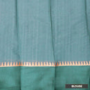 Peach  With Dark Green Silk Cotton Saree