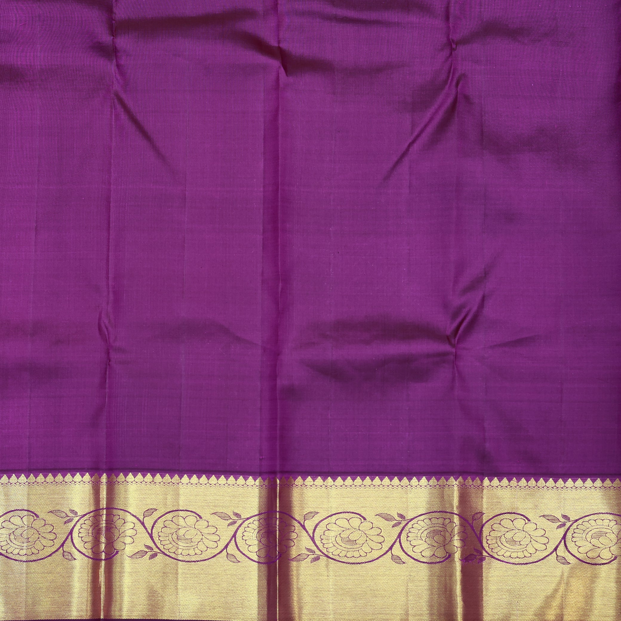 Purple with Golden Zari Border Wedding Silk Saree