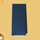 Men’s Navy Blue Checked Cotton Stitched Lungi