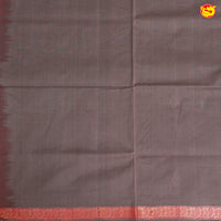 Kungumam Red with Dark Grey Traditional Buttas Venkatagiri Pure Cotton Saree without Blouse