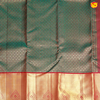 Leaf Green with Red Buttas Traditional Tissue Wedding Silk Saree