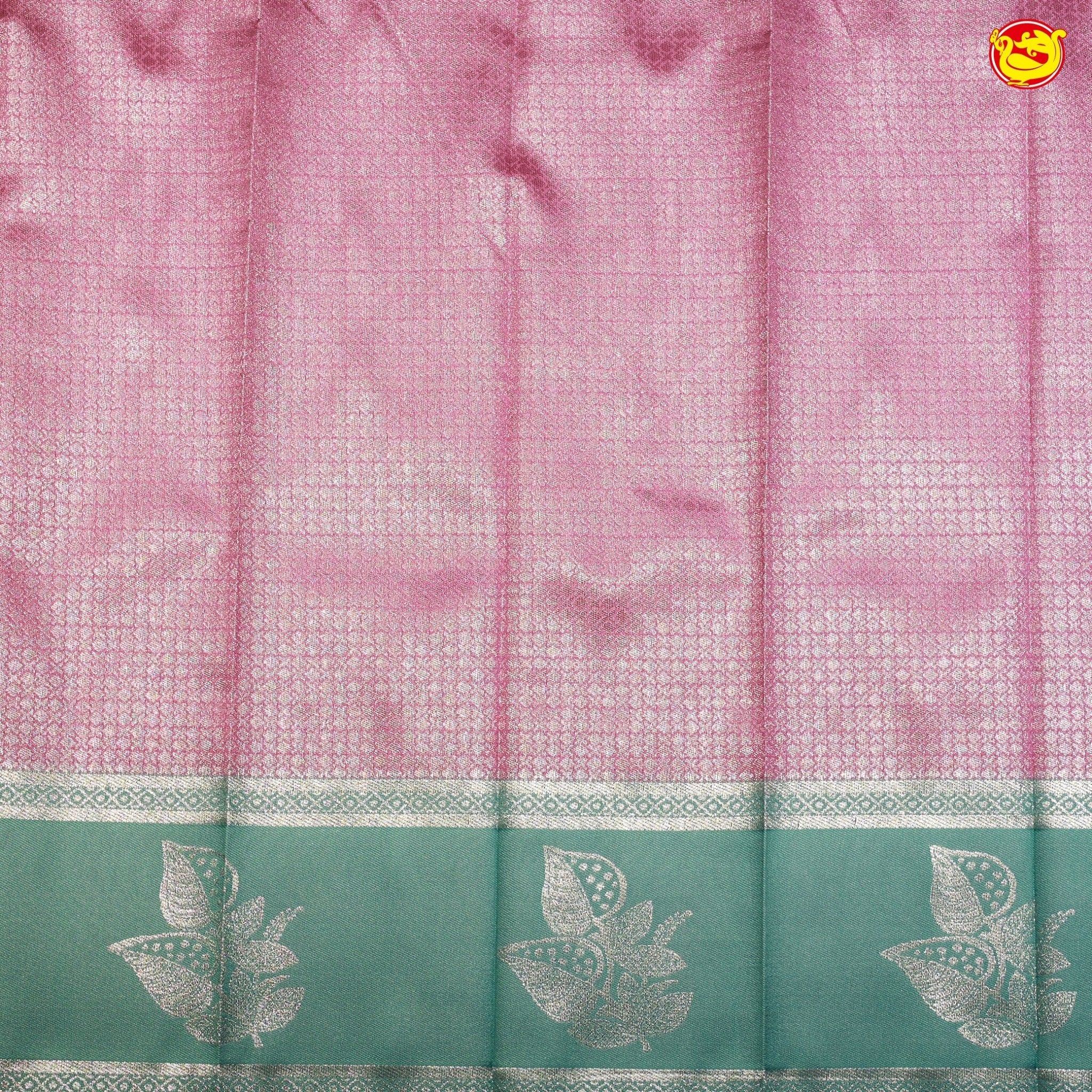 Pink with Green Traditional Kubera Pattu - Thenianantham