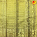 Golden Jacquard Gold Zari Floral Print Border Kanjivaram Wedding Silk Saree - Thenianantham