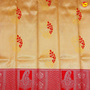 Sandel with Red Mango Motifs Kubera Pattu Saree - Thenianantham