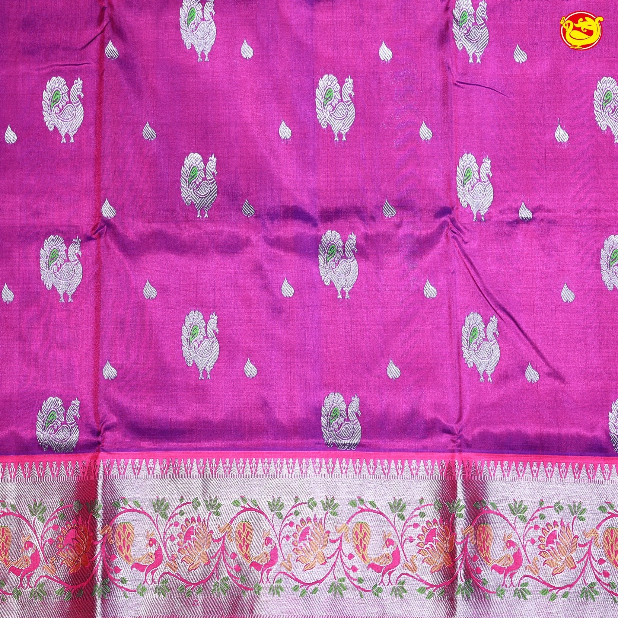 Vadamalli with Rani Pink Traditional Buttas Venkatagiri Silk Saree - Thenianantham