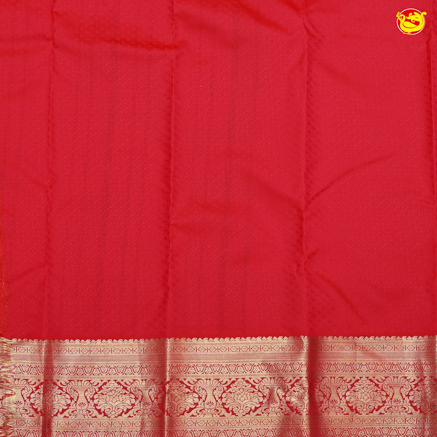 Chilly Red with Golden Zari Border Wedding Silk Saree