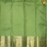 Purple Green Jacquard Gold Zari Floral Long Border Wedding Silk Saree - Thenianantham