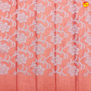 Orange with Green Floral Design Kotta Tissue Saree