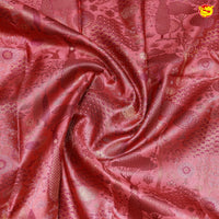 Pink Floral Motifs Tissue Wedding Silk Saree - Thenianantham