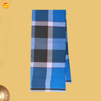 Men’s  Grey  with Brown Checked Cotton Stitched Lungi