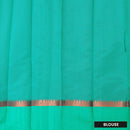 Light Yellow With Turquoise Border Silk Cotton Saree