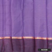 Pastel Green With  Purple Silk Cotton Saree