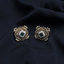 Green stone polki stud