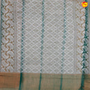 Orange with Green Floral Design Kotta Tissue Saree