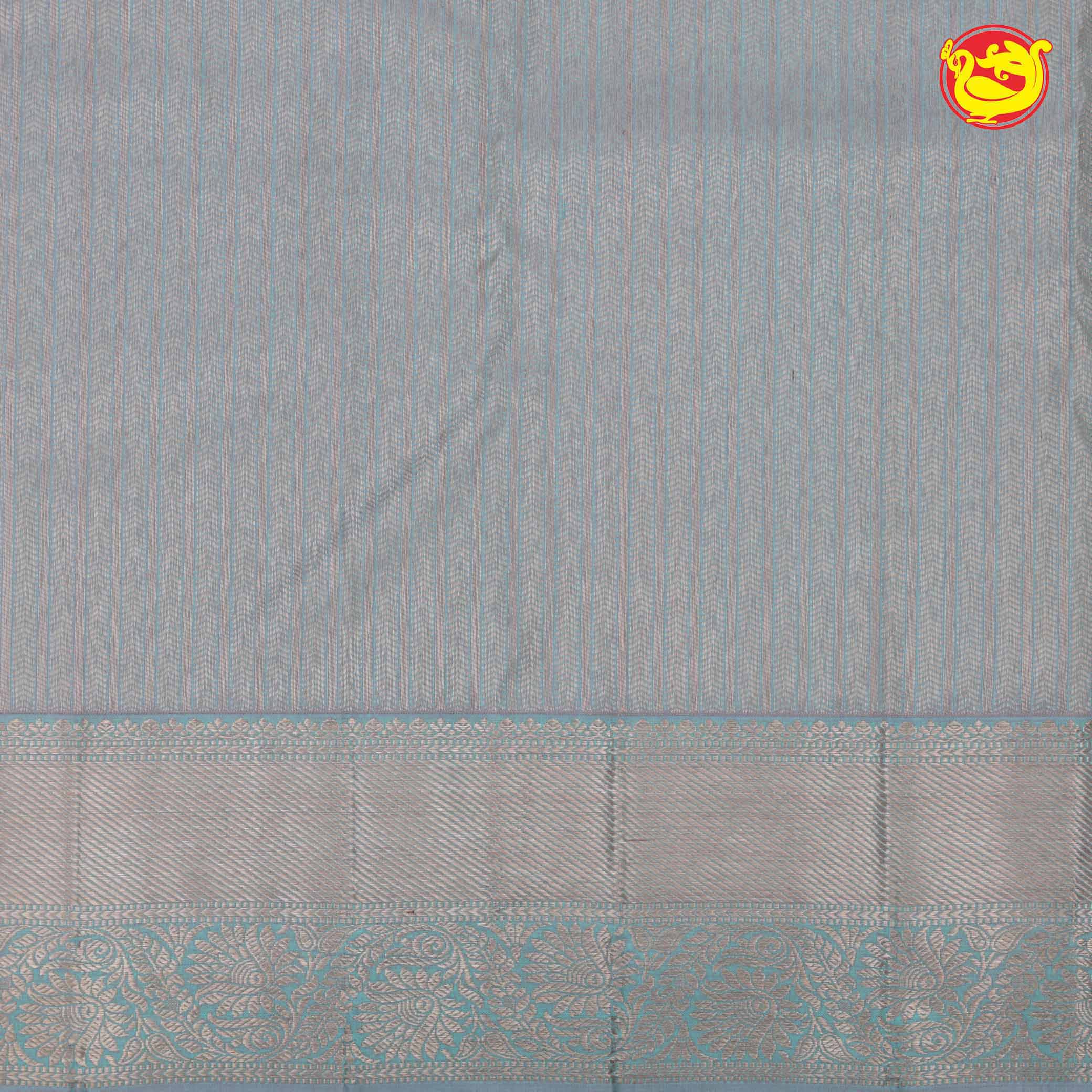 Light blue pure Kanchipuram silk saree - Thenianantham