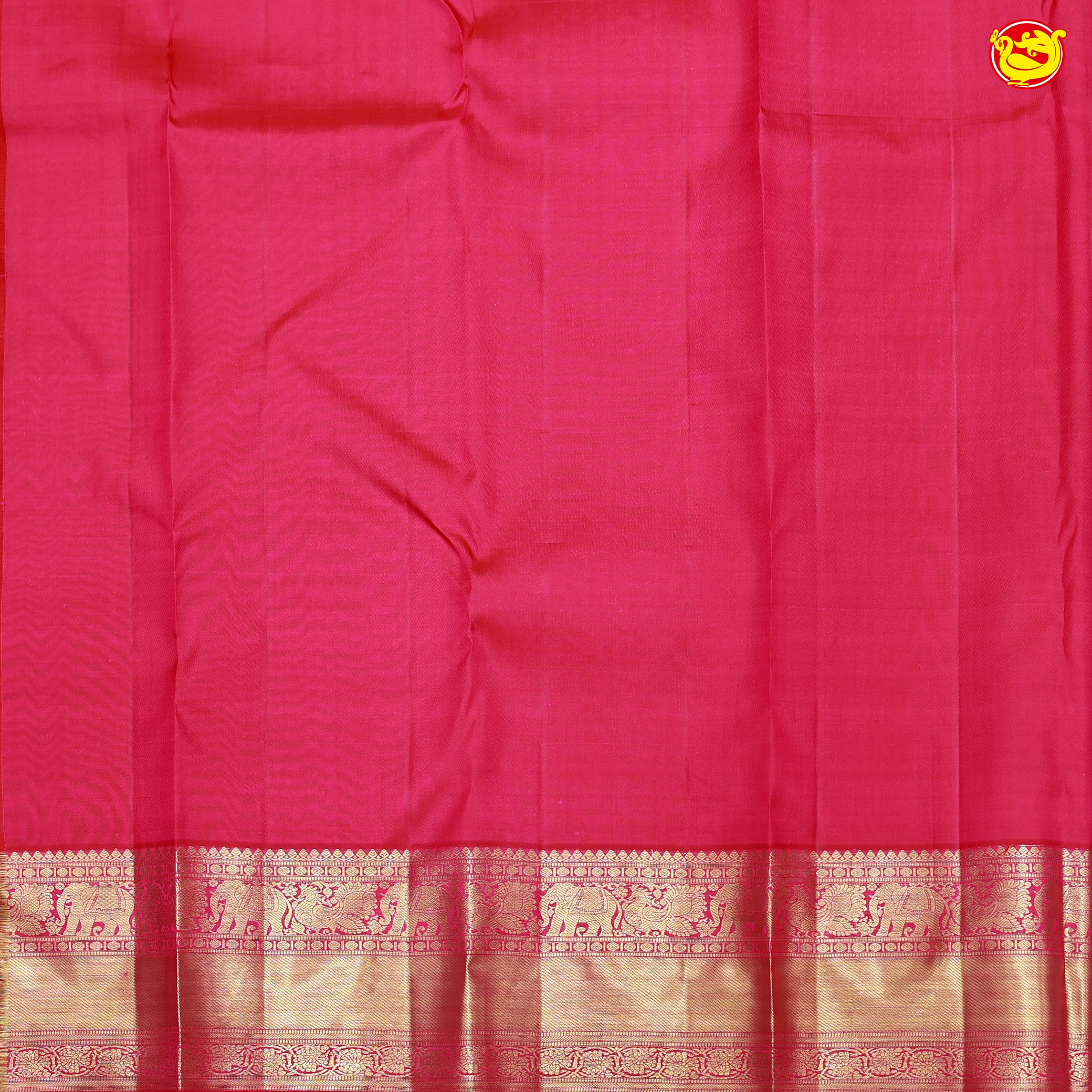 Red Rose with Gold Zari Border Wedding Silk Saree