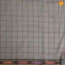 Grey with Dark Maroon Checked Venkatagiri  Pure Cotton Saree without Blouse