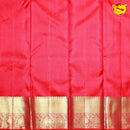 Pinkies Red Circle Floral Motifs Gold Zari Long Border Pure Kanjivaram Subhalaya Wedding Silk Saree - Thenianantham