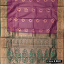 purple and green Art Silk Saree