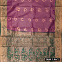 purple and green Art Silk Saree
