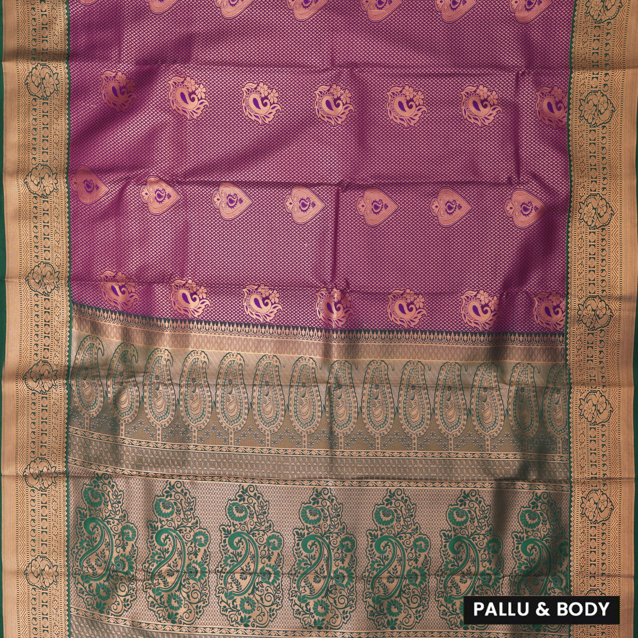 purple and green Art Silk Saree