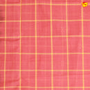 Classic Brick Red with Dark Brown Checked Venkatagiri Pure Cotton Saree without Blouse