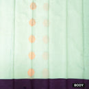 Pastel Green With  Purple Silk Cotton Saree