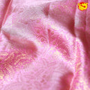 Rose Milk Jacquard Gold zari Floral Border Pure Kanjivaram Subhalaya Wedding Silk Saree - Thenianantham